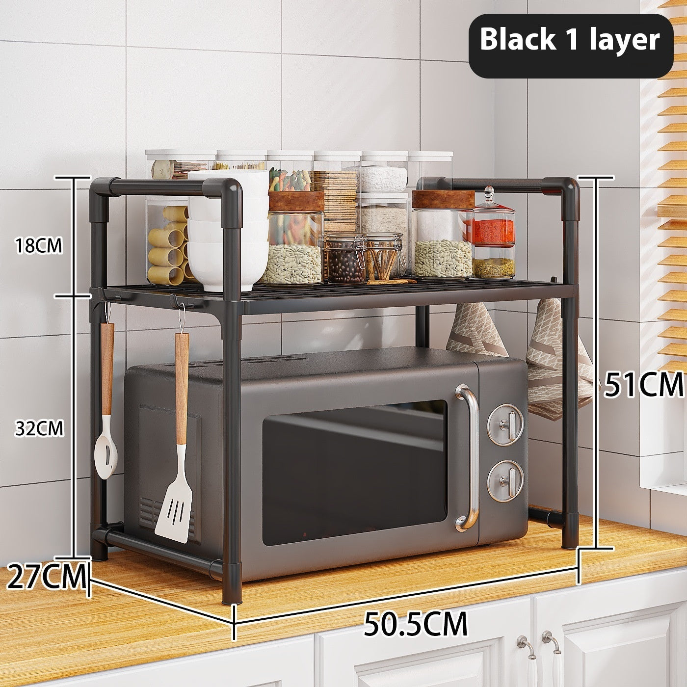 Multi-Layer Microwave and Spice Storage Rack