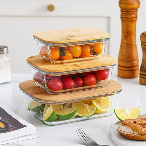 Bamboo Lid Glass Lunch Box